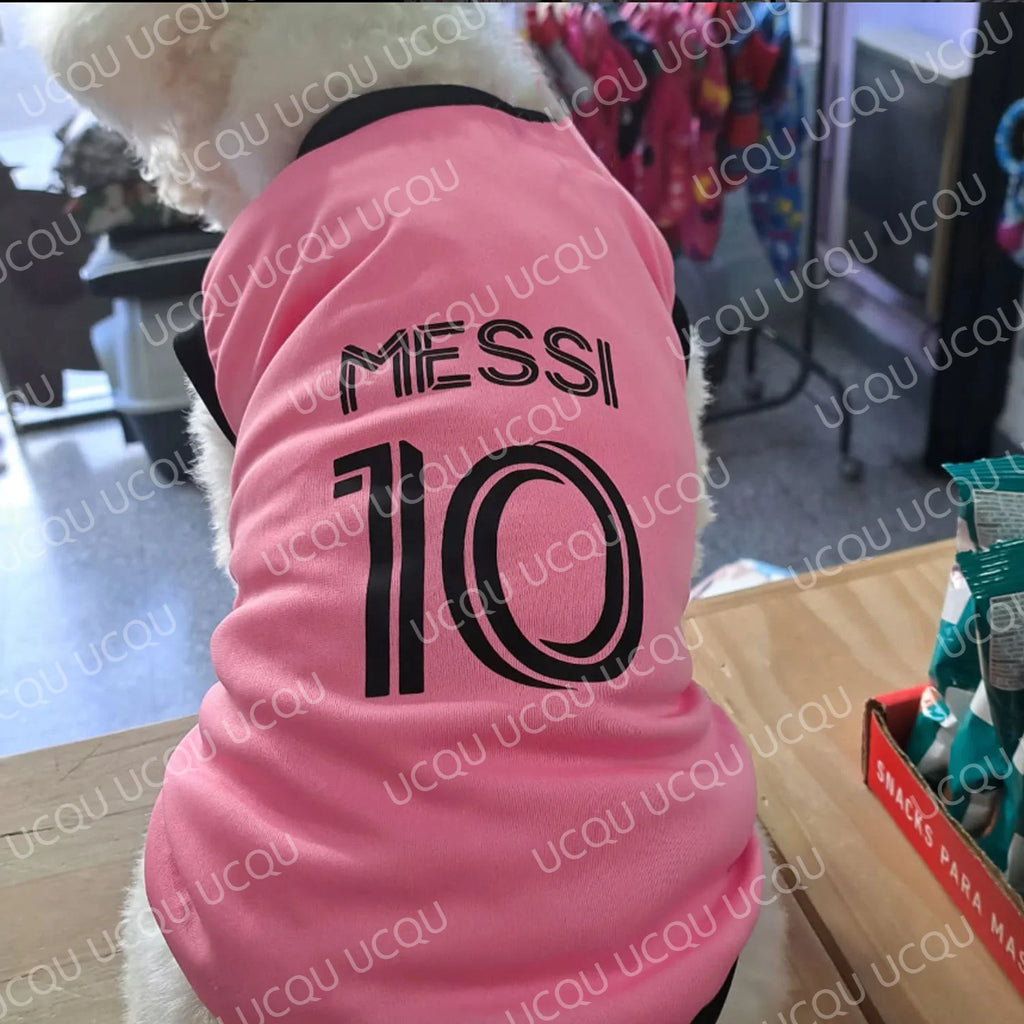 Camiseta Messi #10 para Perros: El Jersey del Campeón (Malla Transpirable)