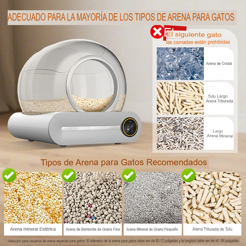 Arenero Inteligente Autolimpiable Ti Pro: Higiene Total y Control por App (65L)