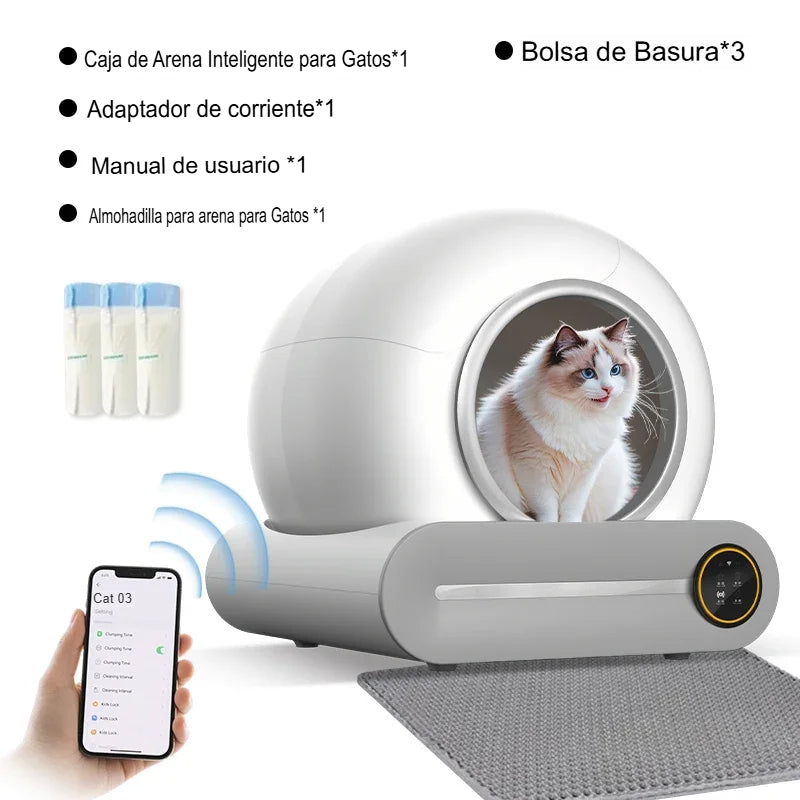 Arenero Inteligente Autolimpiable Ti Pro: Higiene Total y Control por App (65L)