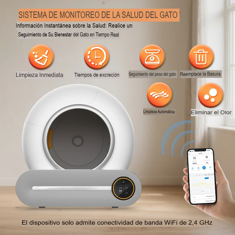 Arenero Inteligente Autolimpiable Ti Pro: Higiene Total y Control por App (65L)